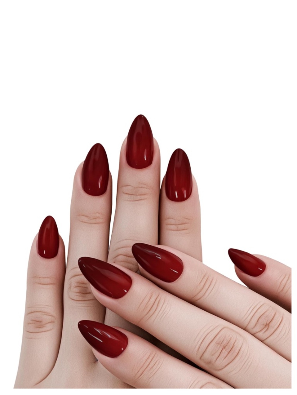 Wine Red Almond Medium Press-On Nails